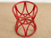 McGuire Organic Modern Red Lacquered Rattan Pedestal Dining Table