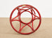 McGuire Organic Modern Red Lacquered Rattan Pedestal Dining Table