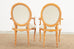 Set of Six Napoleon III Style Faux Rope Cerused Dining Chairs