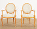 Set of Six Napoleon III Style Faux Rope Cerused Dining Chairs