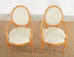 Set of Six Napoleon III Style Faux Rope Cerused Dining Chairs