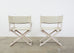 Set of Four McGuire Campaign Style Cerused Directors Chairs