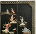 Chinese Export Four Panel Carved Soapstone Coromandel Screen