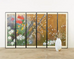 Set of Six Japanese Showa Period Framed Painted Panels by Carlota Ige