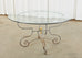 French Art Nouveau Style Iron Brass Garden Dining Table