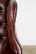 English Georgian Style Tufted Leather Chesterfield Wingback Settee