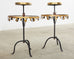 Pair of French Hollywood Regency Two Tier Iron Stands