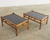 Pair of McGuire Style Low Rattan Coffee Cocktail Tables