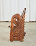 Carved Pine Swan Bench Mexican Folk Art Sculpture
