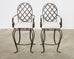 Pair of Rose Tarlow Style Iron Garden Swivel Bar Stools