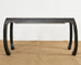 Maitland Smith Black Tesselated Stone Brass Console Table