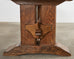 French Arts & Crafts Oak Farmhouse Trestle Dining Table
