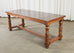 Country French Provincial Fruitwood Farmhouse Trestle Dining Table