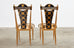 Set of Six Neoclassical Style Gilt Dining Chairs After Versace