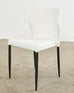 Set of Ten Modern White Diamond Pleated Dining Chairs