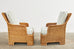 Pair of Midcentury Organic Modern Wicker Lounge Chairs