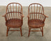 Set of Four Country English Oak Hoop Back Windsor Armchairs