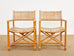 Set of Four McGuire Laced Rawhide Rattan Dining Armchairs