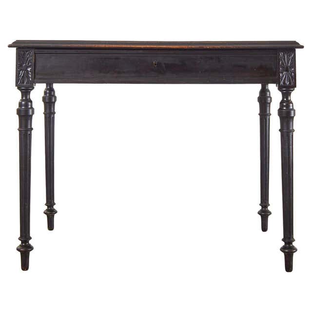 French Louis XVI Style Diminutive Ebonized Writing Table