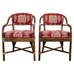 Pair of McGuire Armchairs with Rajasthan Style Upholstery