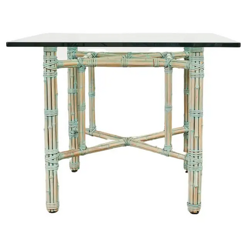 McGuire Organic Modern Bamboo Rattan Square Dining Table
