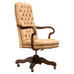 Drexel Heritage Regency Tufted Leather Executive Office Armchair