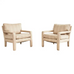 Pair of Mid-Century Milo Baughman Style Parsons Armchairs