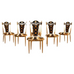 Set of Six Neoclassical Style Gilt Dining Chairs After Versace