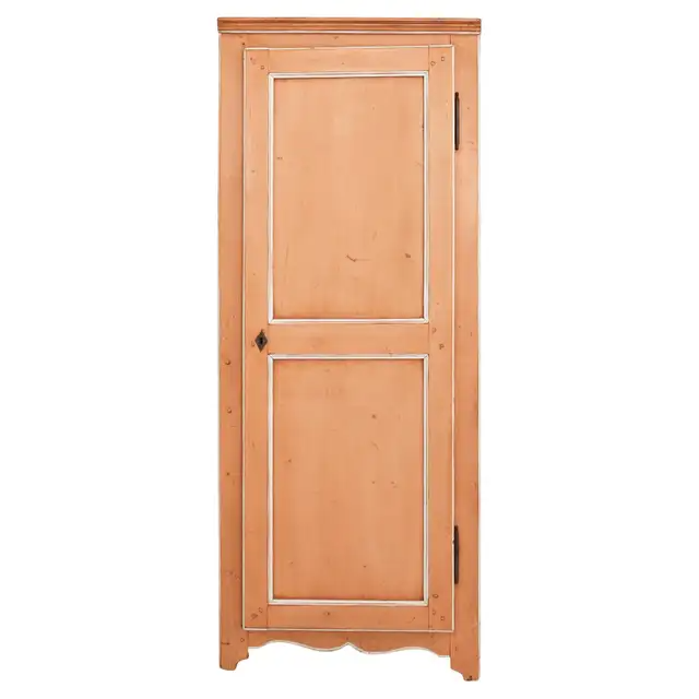 19th Century Country French Provincial Painted Pine Corner Cabinet Cupboard