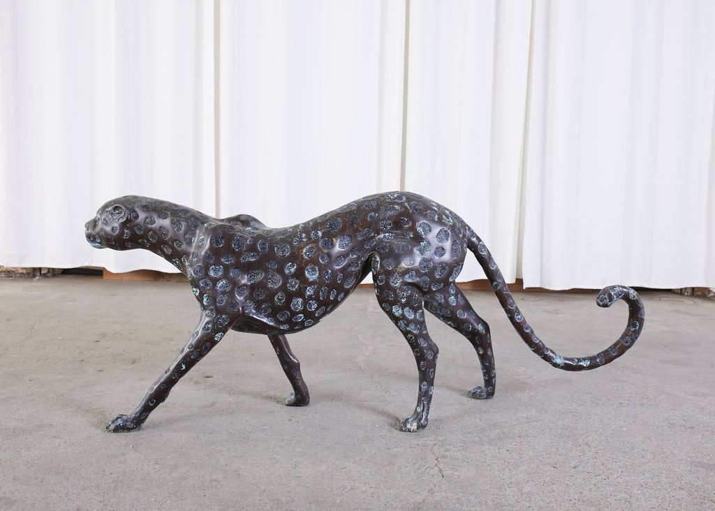 Hollywood Regency Style Patinated Bronze Cheetah Sculpture – Erin Lane  Estate