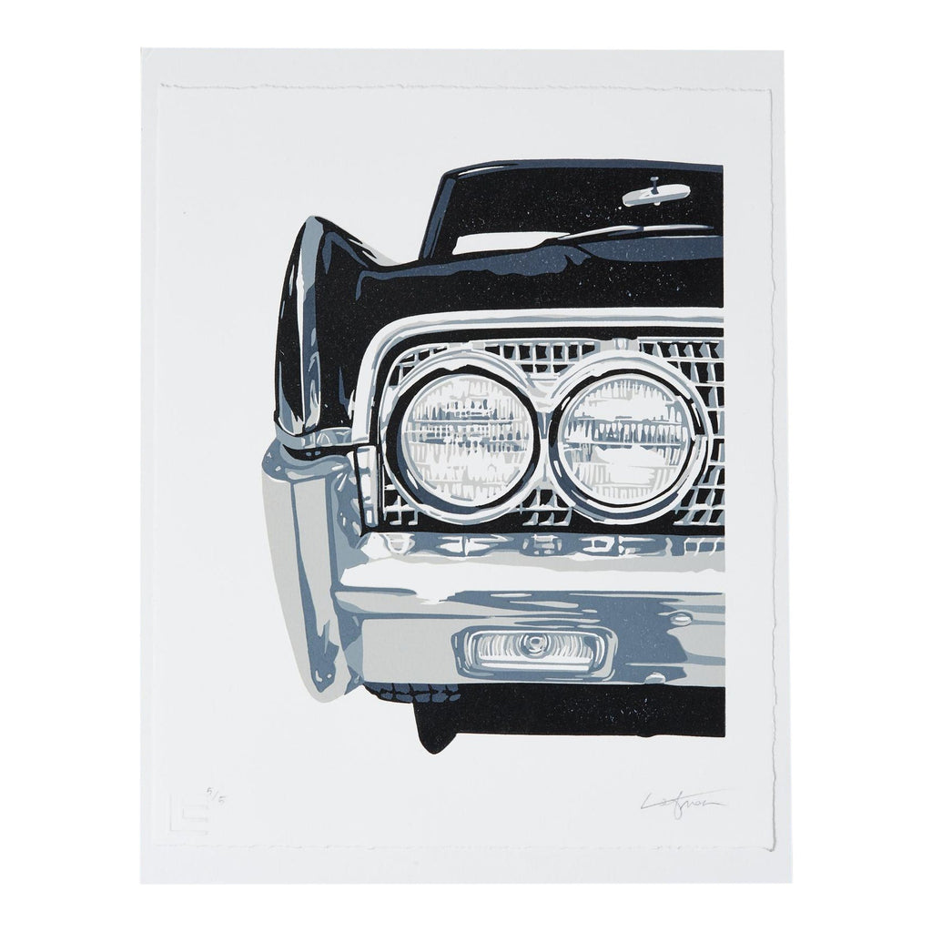 The Black Lincoln Continental Linocut